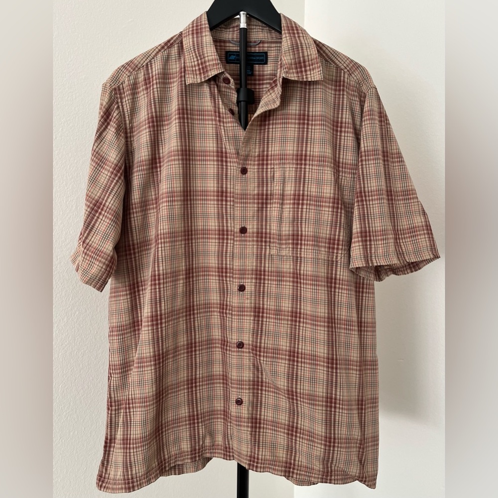🌄 Eastern Mountain Sports Plaid Adventure Button-Up | Men’s M